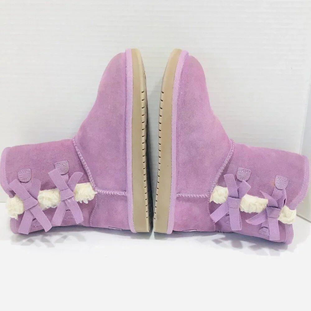 UGG Koolaburra  Suede Victoria Short Boots Girl's 3 Lavndr Suede Sheepskin Lined
